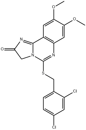 5-[(2,4-DICHLOROBENZYL)SULFANYL]-8,9-DIMETHOXYIMIDAZO[1,2-C]QUINAZOLIN-2(3H)-ONE Struktur