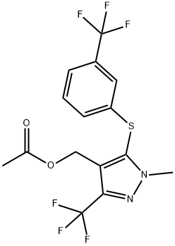 (1-METHYL-3-(TRIFLUOROMETHYL)-5-([3-(TRIFLUOROMETHYL)PHENYL]SULFANYL)-1H-PYRAZOL-4-YL)METHYL ACETATE Struktur