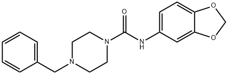 N-(1,3-BENZODIOXOL-5-YL)-4-BENZYLTETRAHYDRO-1(2H)-PYRAZINECARBOXAMIDE Struktur