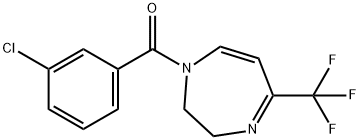 (3-CHLOROPHENYL)[5-(TRIFLUOROMETHYL)-2,3-DIHYDRO-1H-1,4-DIAZEPIN-1-YL]METHANONE Struktur