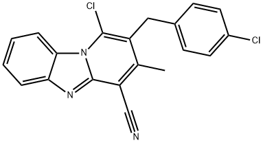 1-CHLORO-2-(4-CHLORO-BENZYL)-3-METHYL-BENZO[4,5]IMIDAZO[1,2-A]PYRIDINE-4-CARBONITRILE Struktur