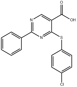 4-[(4-CHLOROPHENYL)SULFANYL]-2-PHENYL-5-PYRIMIDINECARBOXYLIC ACID Struktur