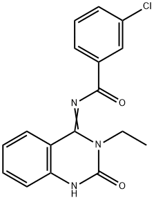 3-CHLORO-N-[3-ETHYL-2-OXO-2,3-DIHYDRO-4(1H)-QUINAZOLINYLIDEN]BENZENECARBOXAMIDE Struktur