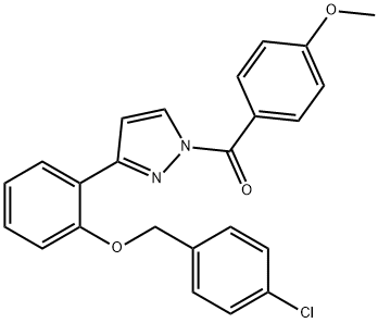 (3-(2-[(4-CHLOROBENZYL)OXY]PHENYL)-1H-PYRAZOL-1-YL)(4-METHOXYPHENYL)METHANONE Struktur