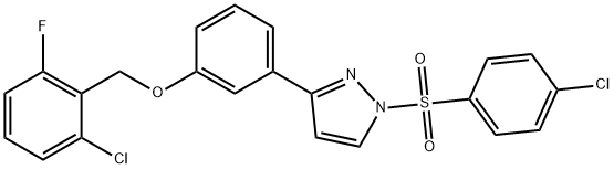 2-CHLORO-6-FLUOROBENZYL 3-(1-[(4-CHLOROPHENYL)SULFONYL]-1H-PYRAZOL-3-YL)PHENYL ETHER Struktur