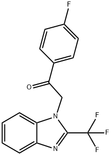 1-(4-FLUOROPHENYL)-2-[2-(TRIFLUOROMETHYL)-1H-1,3-BENZIMIDAZOL-1-YL]-1-ETHANONE Struktur