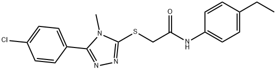 2-([5-(4-CHLOROPHENYL)-4-METHYL-4H-1,2,4-TRIAZOL-3-YL]SULFANYL)-N-(4-ETHYLPHENYL)ACETAMIDE Struktur