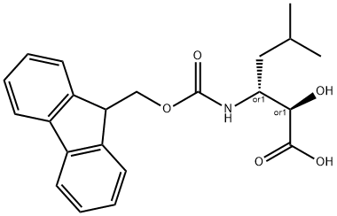 FMOC-(2S,3R)-3-AMINO-2-HYDROXY-5-METHYLHEXANOIC ACID Struktur