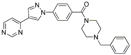 1-BENZYL-4-[4-(4-(PYRIMIDIN-4-YL)-1H-PYRAZOL-1-YL)BENZOYL]PIPERAZINE Struktur