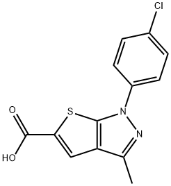 1-(4-CHLORO-PHENYL)-3-METHYL-1H-THIENO[2,3-C]PYRAZOLE-5-CARBOXYLIC ACID Struktur