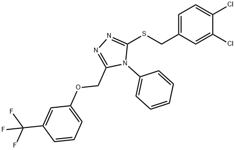 (5-[(3,4-DICHLOROBENZYL)SULFANYL]-4-PHENYL-4H-1,2,4-TRIAZOL-3-YL)METHYL 3-(TRIFLUOROMETHYL)PHENYL ETHER Struktur