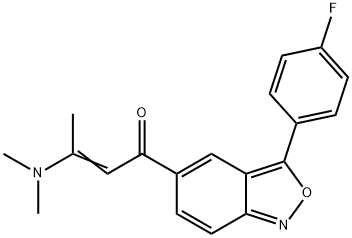 (E)-3-(DIMETHYLAMINO)-1-[3-(4-FLUOROPHENYL)-2,1-BENZISOXAZOL-5-YL]-2-BUTEN-1-ONE Struktur