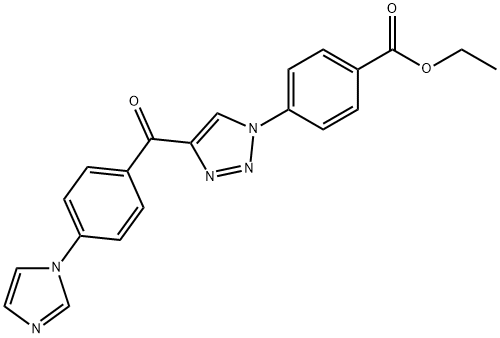 ETHYL 4-(4-[4-(1H-IMIDAZOL-1-YL)BENZOYL]-1H-1,2,3-TRIAZOL-1-YL)BENZENECARBOXYLATE Struktur