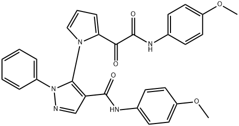 5-(2-[2-(4-METHOXYANILINO)-2-OXOACETYL]-1H-PYRROL-1-YL)-N-(4-METHOXYPHENYL)-1-PHENYL-1H-PYRAZOLE-4-CARBOXAMIDE Struktur