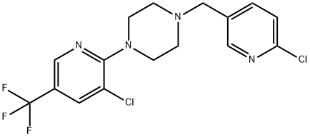 1-[(6-CHLORO-3-PYRIDINYL)METHYL]-4-[3-CHLORO-5-(TRIFLUOROMETHYL)-2-PYRIDINYL]PIPERAZINE Struktur