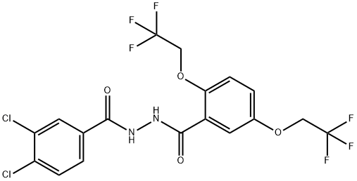 N'-(3,4-DICHLOROBENZOYL)-2,5-BIS(2,2,2-TRIFLUOROETHOXY)BENZENECARBOHYDRAZIDE Struktur