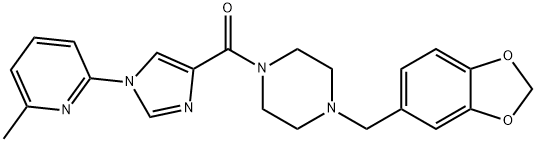 [4-(1,3-BENZODIOXOL-5-YLMETHYL)PIPERAZINO][1-(6-METHYL-2-PYRIDINYL)-1H-IMIDAZOL-4-YL]METHANONE Struktur