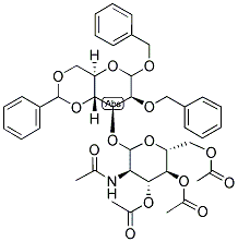 BENZYL 2-BENZYL-4,6-O-BENZYLIDENE-3-O-(2-ACETAMIDO-2-DEOXY-3,4,6-TRI-O-ACETYL-D-GLUCOPYRANOSYL)-D-MANNOPYRANOSIDE Struktur