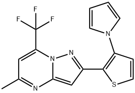 5-METHYL-2-[3-(1H-PYRROL-1-YL)-2-THIENYL]-7-(TRIFLUOROMETHYL)PYRAZOLO[1,5-A]PYRIMIDINE Struktur