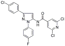 2,6-DICHLORO-N-[3-(4-CHLOROPHENYL)-1-(4-FLUOROPHENYL)-1H-PYRAZOL-5-YL]ISONICOTINAMIDE Struktur