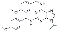 N2,N6-ビス[(4-メトキシフェニル)メチル]-9-(プロパン-2-イル)-9H-プリン-2,6-ジアミン 化學(xué)構(gòu)造式