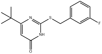 6-(TERT-BUTYL)-2-[(3-FLUOROBENZYL)SULFANYL]-4(3H)-PYRIMIDINONE Struktur