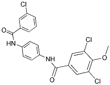 3,5-DICHLORO-N-{4-[(3-CHLOROBENZOYL)AMINO]PHENYL}-4-METHOXYBENZAMIDE Struktur