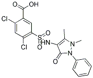 2,4-DICHLORO-5-(1,5-DIMETHYL-3-OXO-2-PHENYL-2,3-DIHYDRO-1H-PYRAZOL-4-YLSULFAMOYL)-BENZOIC ACID Struktur