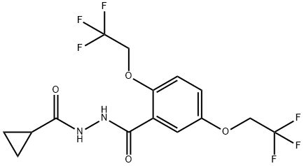 N'-(CYCLOPROPYLCARBONYL)-2,5-BIS(2,2,2-TRIFLUOROETHOXY)BENZENECARBOHYDRAZIDE Struktur