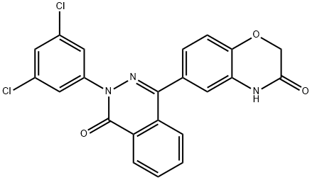 6-[3-(3,5-DICHLOROPHENYL)-4-OXO-3,4-DIHYDRO-1-PHTHALAZINYL]-2H-1,4-BENZOXAZIN-3(4H)-ONE Struktur