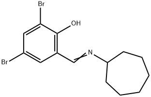 2,4-DIBROMO-6-[(CYCLOHEPTYLIMINO)METHYL]BENZENOL Struktur