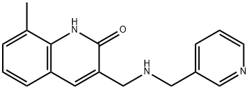 8-METHYL-3-([(PYRIDIN-3-YLMETHYL)-AMINO]-METHYL)-1H-QUINOLIN-2-ONE Struktur