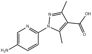 1-(5-AMINO-2-PYRIDINYL)-3,5-DIMETHYL-1H-PYRAZOLE-4-CARBOXYLIC ACID Struktur