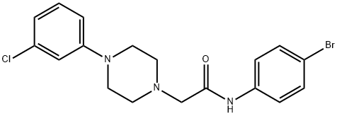 N-(4-BROMOPHENYL)-2-[4-(3-CHLOROPHENYL)PIPERAZINO]ACETAMIDE Struktur