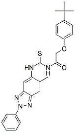 2-(4-TERT-BUTYLPHENOXY)-N-(6-METHYL-2-PHENYL-2H-BENZO[D][1,2,3]TRIAZOL-5-YLCARBAMOTHIOYL)ACETAMIDE Struktur