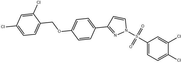 2,4-DICHLOROBENZYL 4-(1-[(3,4-DICHLOROPHENYL)SULFONYL]-1H-PYRAZOL-3-YL)PHENYL ETHER Struktur