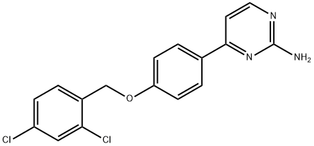 4-(4-[(2,4-DICHLOROBENZYL)OXY]PHENYL)-2-PYRIMIDINAMINE Struktur