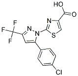 2-[5-(4-CHLOROPHENYL)-3-(TRIFLUOROMETHYL)-1H-PYRAZOL-1-YL]-1,3-THIAZOLE-4-CARBOXYLIC ACID Struktur