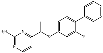 4-(1-[(2-FLUORO[1,1'-BIPHENYL]-4-YL)OXY]ETHYL)-2-PYRIMIDINAMINE Struktur