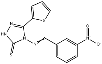 4-([(E)-(3-NITROPHENYL)METHYLIDENE]AMINO)-5-(2-THIENYL)-4H-1,2,4-TRIAZOL-3-YLHYDROSULFIDE Struktur