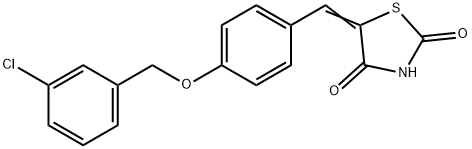 5-((E)-(4-[(3-CHLOROBENZYL)OXY]PHENYL)METHYLIDENE)-1,3-THIAZOLANE-2,4-DIONE Struktur