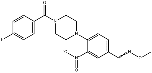 4-[4-(4-FLUOROBENZOYL)PIPERAZINO]-3-NITROBENZENECARBALDEHYDE O-METHYLOXIME Struktur