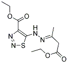 ETHYL 5-[(2E)-2-(3-ETHOXY-1-METHYL-3-OXOPROPYLIDENE)HYDRAZINO]-1,2,3-THIADIAZOLE-4-CARBOXYLATE Struktur