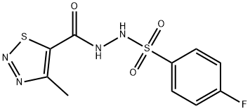 4-FLUORO-N'-[(4-METHYL-1,2,3-THIADIAZOL-5-YL)CARBONYL]BENZENESULFONOHYDRAZIDE Struktur