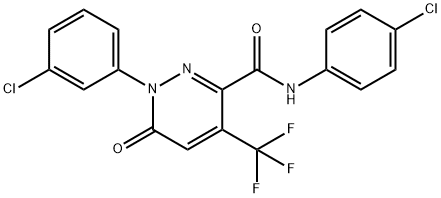 1-(3-CHLOROPHENYL)-N-(4-CHLOROPHENYL)-6-OXO-4-(TRIFLUOROMETHYL)-1,6-DIHYDRO-3-PYRIDAZINECARBOXAMIDE Struktur