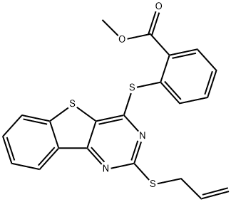 METHYL 2-([2-(ALLYLSULFANYL)[1]BENZOTHIENO[3,2-D]PYRIMIDIN-4-YL]SULFANYL)BENZENECARBOXYLATE Struktur