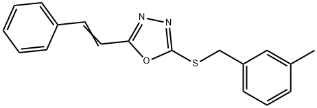 2-[(3-METHYLBENZYL)SULFANYL]-5-[(E)-2-PHENYLETHENYL]-1,3,4-OXADIAZOLE Struktur