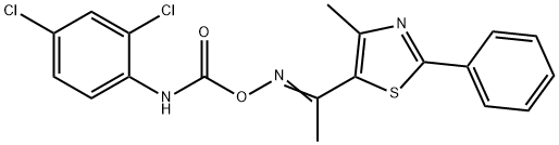 5-(([(2,4-DICHLOROANILINO)CARBONYL]OXY)ETHANIMIDOYL)-4-METHYL-2-PHENYL-1,3-THIAZOLE Struktur