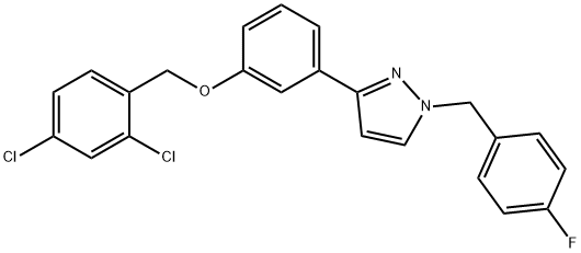 2,4-DICHLOROBENZYL 3-[1-(4-FLUOROBENZYL)-1H-PYRAZOL-3-YL]PHENYL ETHER Struktur