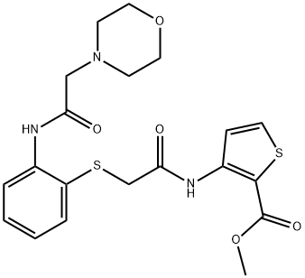 METHYL 3-([2-((2-[(2-MORPHOLINOACETYL)AMINO]PHENYL)SULFANYL)ACETYL]AMINO)-2-THIOPHENECARBOXYLATE Struktur